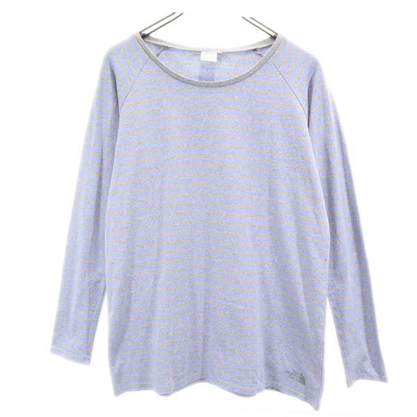 THE NORTH FACE ノースフェイス NTW81212 アウトドア ボーダー 長袖 Tシャツ M グレー系 ロンT