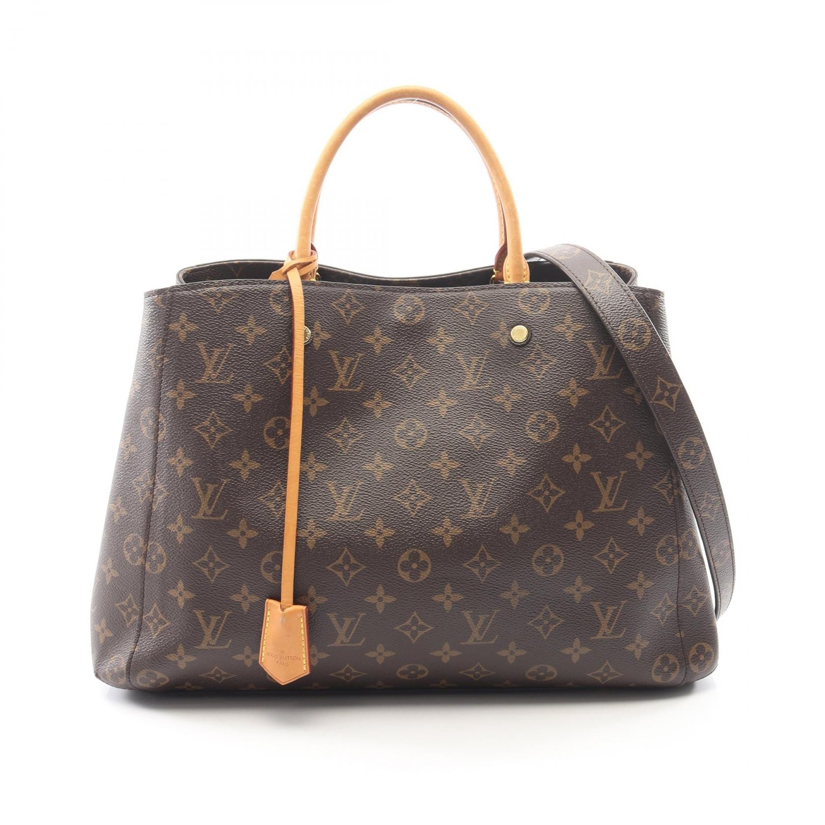 ルイ・ヴィトン LOUIS VUITTON モンテーニュGM モノグラム 2WAY トートバッグ バッグ PVCコーティングキャンバス レザー レディース ブラウン系 M41067 【中古】
