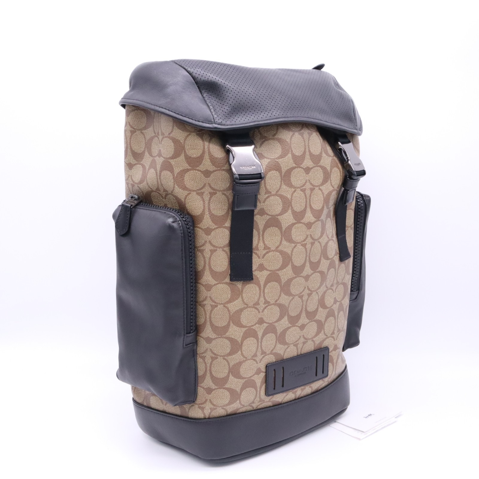 COACH コーチ キャンバス レザー  シグネチャー レンジャー バックパック 89959 リュック・デイパック ベージュ ブラック キャンバス レザー メンズ
