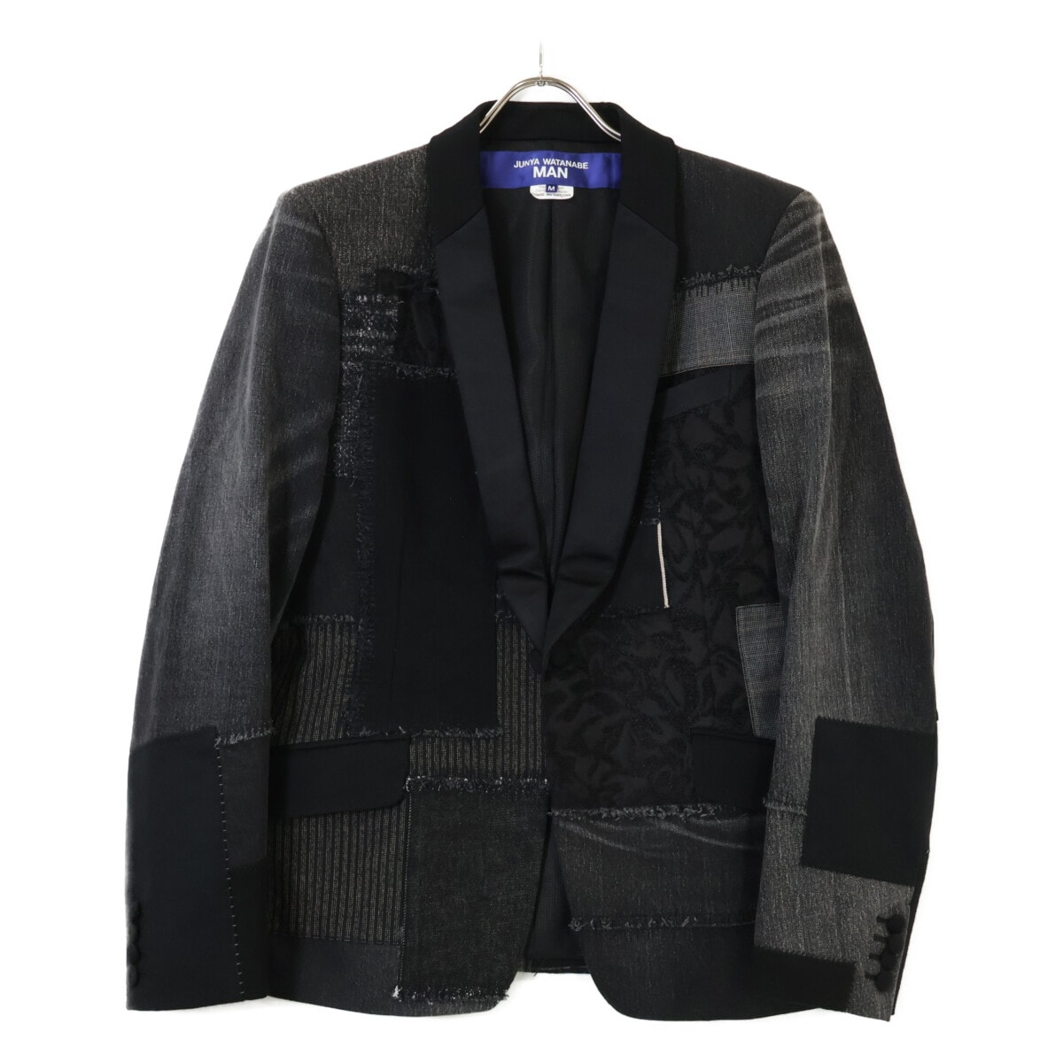 コムデギャルソンジュンヤワタナベ 【美品】AD2024 WO-J005 パッチワーク テーラードジャケット M