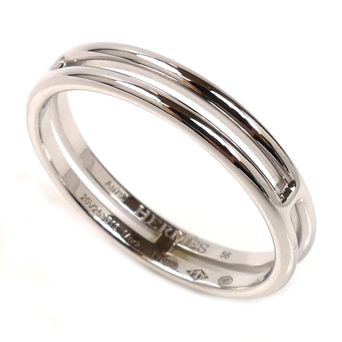 エルメス HERMES リング アリアンヌ K18WG 21.5号 #62 エルメス HERMES