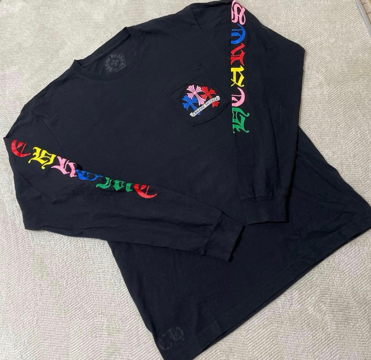 ⭐️美品⭐️ クロムハーツ バックホースシュープリント 七分袖シャツ クロムハーツ ホースシュー バックプリントTシャツ 