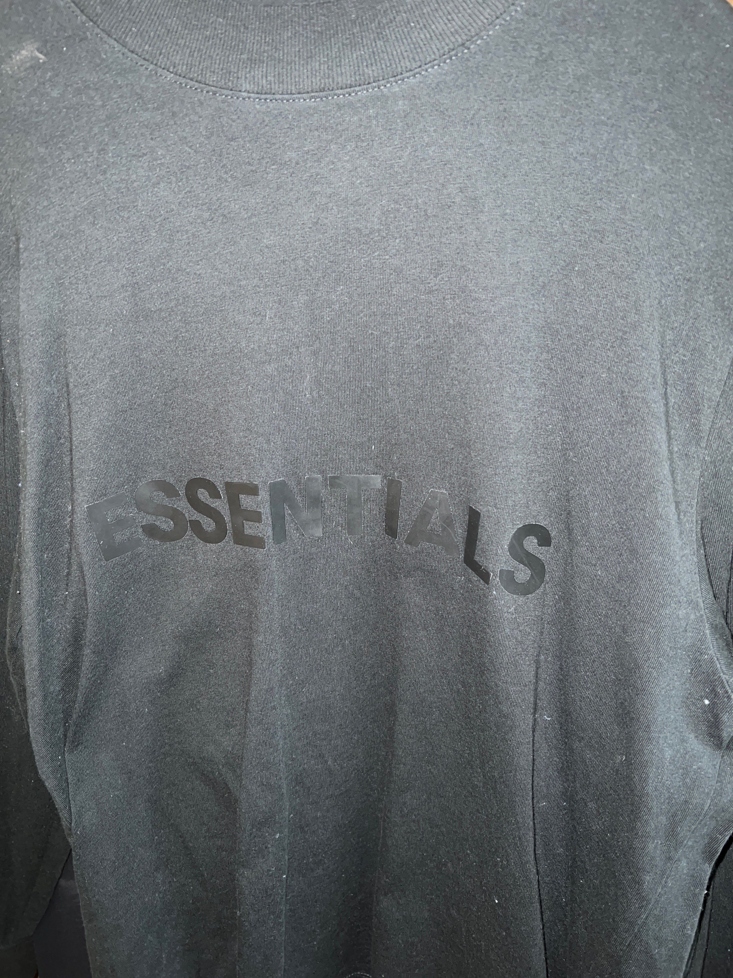 FEAR OF GOD ESSENTIALS / SSENSE 3D Silicon Applique Boxy Long Sleeve T-Shirt "Dark Navy"