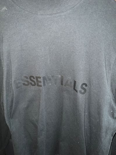 FEAR OF GOD ESSENTIALS / SSENSE 3D Silicon Applique Boxy Long Sleeve T-Shirt "Dark Navy"