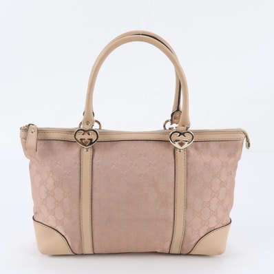 ■美品 グッチ GGキャンバスラブリー 257069 トート バッグ