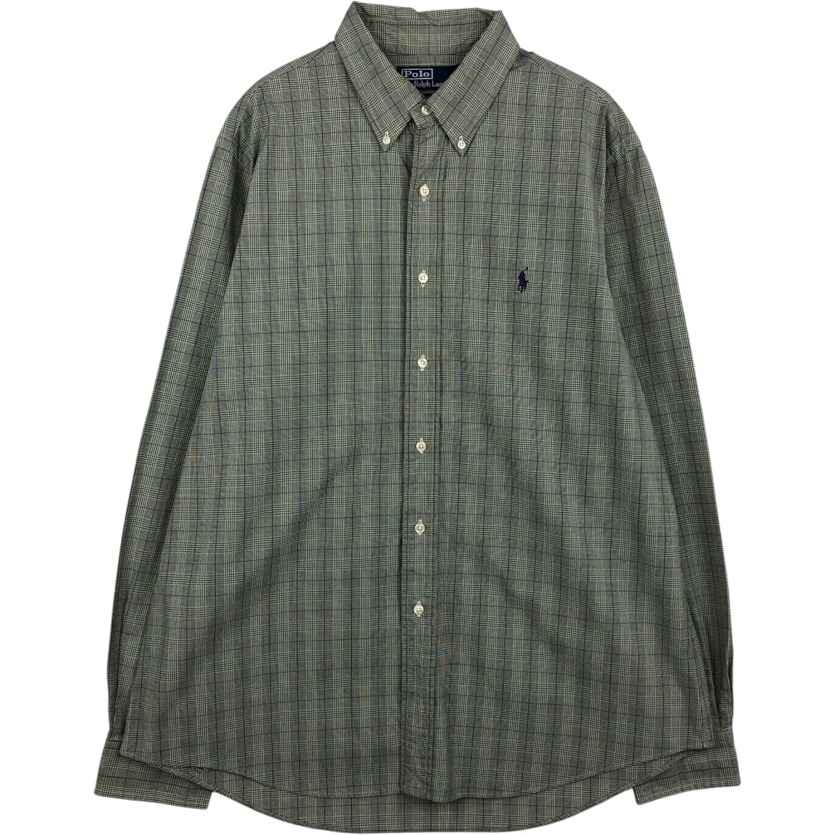 古着 ラルフローレン Ralph Lauren POLO by Ralph Lauren CUSTOM FIT 長袖 ボタンダウンチェックシャツ メンズXL相当/eaa634814