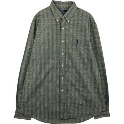 古着 ラルフローレン Ralph Lauren POLO by Ralph Lauren CUSTOM FIT 長袖 ボタンダウンチェックシャツ メンズXL相当/eaa634814