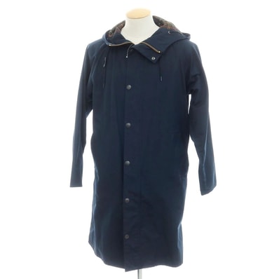 【中古】バーブァー Barbour ポリエステルコットン フーデッドコート ネイビー【サイズ36】【メンズ】