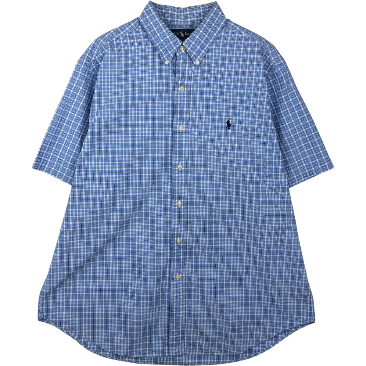 古着 ラルフローレン Ralph Lauren CLASSIC FIT 半袖 ボタンダウン チェックシャツ メンズXL相当/eaa644842