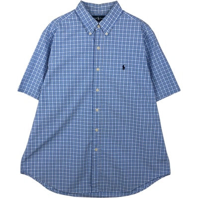 古着 ラルフローレン Ralph Lauren CLASSIC FIT 半袖 ボタンダウン チェックシャツ メンズXL相当/eaa644842