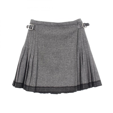 ディオール Dior プリーツ スカート 衣料品 ボトムス ウール レディース グレー系 / ブラック系 1A21308M1160 【中古】