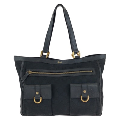 GUCCI グッチ アビー ブラック 黒 ゴールド金具 GGキャンバス レザー/ トートバッグ ショルダーバッグ 601406 【中古】