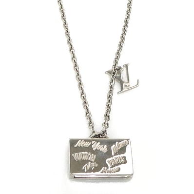 ルイ ヴィトン LOUIS VUITTON ネックレス ロケットペンダント コリエ LV アロハケース メタル シルバー メンズ M63645【中古】 e61357a