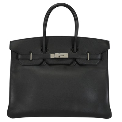 HERMES エルメス ハンドバッグ バーキン35 黒 (ブラック) エプソン シルバー金具 □K刻印 SAランク【中古】