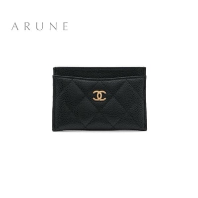 シャネル CHANEL カードケース カード入れ パスケース ブラック ゴールド ココマーク マトラッセ クラシック