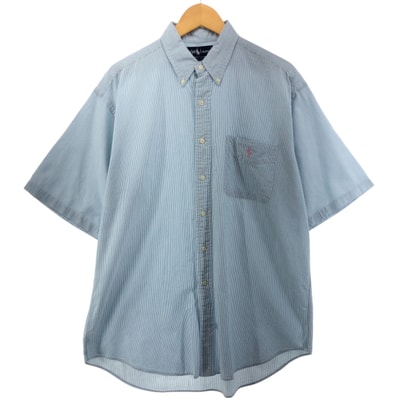 古着 ラルフローレン Ralph Lauren 半袖 ボタンダウン ストライプシャツ メンズL相当/eaa555147