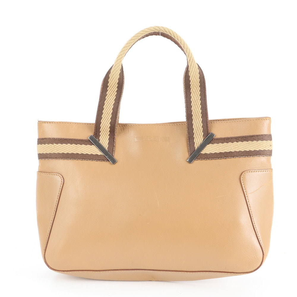 ■美品 グッチ73984 ハンドバッグ レザー×キャンバス