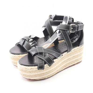 ロエベ LOEWE ゲート サンダル 靴 レザー レディース ブラック系 【中古】