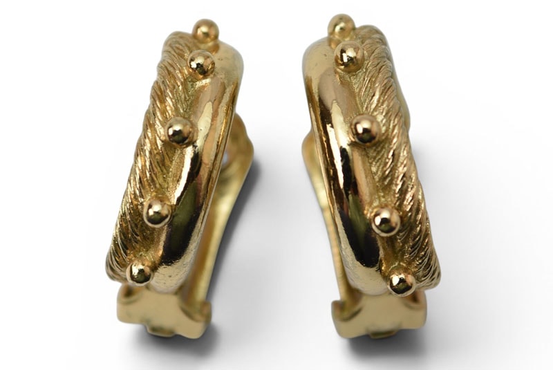 クリスチャンディオール イヤリング Christian Dior ヴィンテージ アクセサリー ツイルフープ ゴールド【中古】
