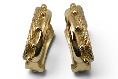 クリスチャンディオール イヤリング Christian Dior ヴィンテージ アクセサリー ツイルフープ ゴールド【中古】