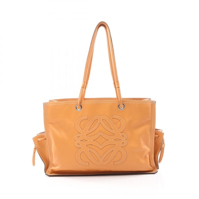 ロエベ LOEWE アナグラム ショッパー トート トートバッグ バッグ レザー レディース ブラウン系 【中古】