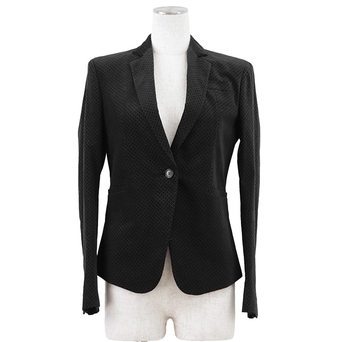 【SALE】GUCCI グッチ テーラードジャケット サイズ 38 レディース ストレッチ コットン × モダール アウター ブラック チャコール 黒 イタリア製