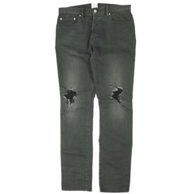 GAP x JOHN ELLIOTT ギャップ ジョンエリオット 別注 GQ stretch skinny jeans ダメージ加工スキニーデニムパンツ 30 WASHED BLACK ボタンフライ ジーンズ ボトムス g26848