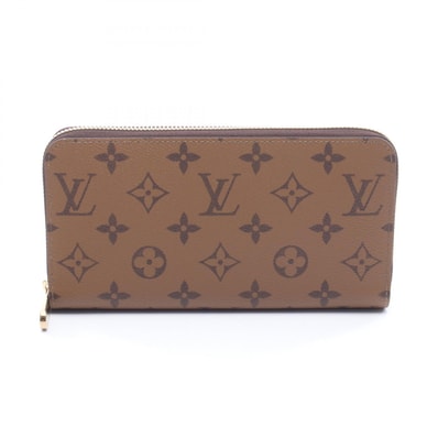 ルイ・ヴィトン LOUIS VUITTON ジッピーウォレット ラウンド長財布 財布 PVCコーティングキャンバス モノグラム・リバース レディース ブラウン系 M82444 【中古】