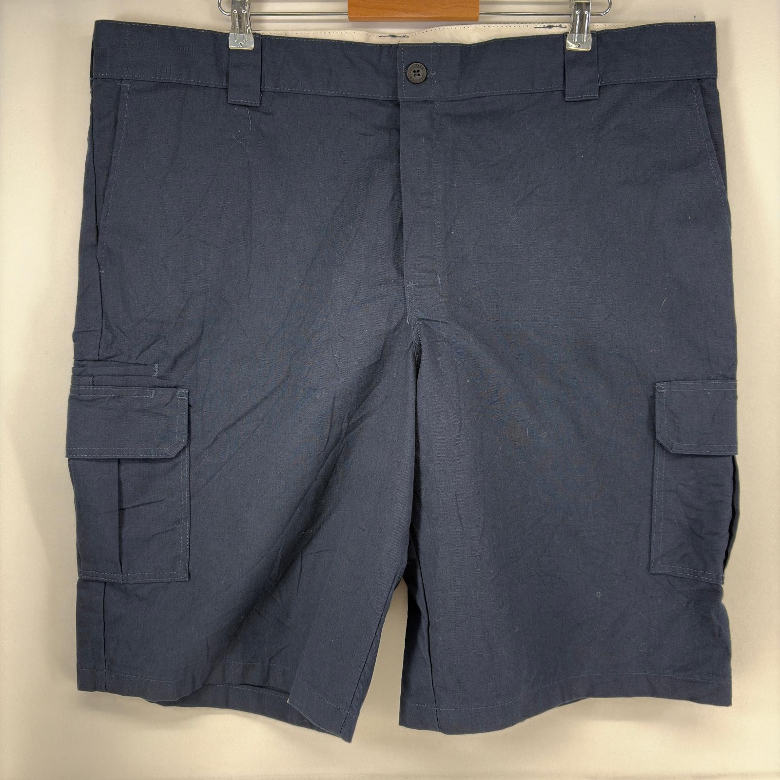 古着 ディッキーズ Dickies ショートパンツ ワーク ワンポイントロゴ ジップ ハーフパンツ 大きいサイズ w44 ネイビー メンズ