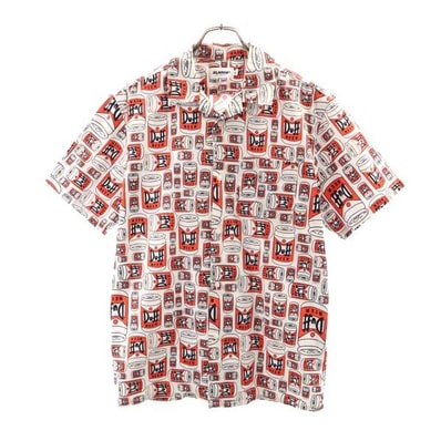 XLARGE エクストララージ 総柄 半袖 オープンカラーシャツ M グレー系 開襟