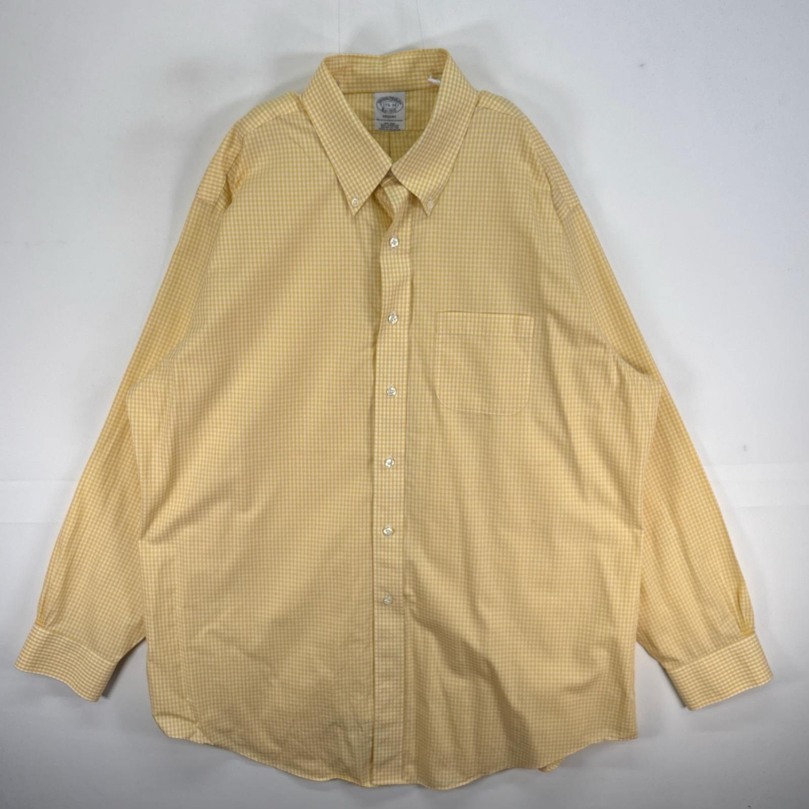 古着 ブルックスブラザーズ Brooks Brothers 長袖シャツ ボタンダウン REGENT 胸ポケ XL  イエロー系 チェック メンズ
