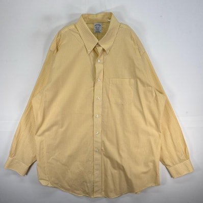 古着 ブルックスブラザーズ Brooks Brothers 長袖シャツ ボタンダウン REGENT 胸ポケ XL イエロー系 チェック メンズ