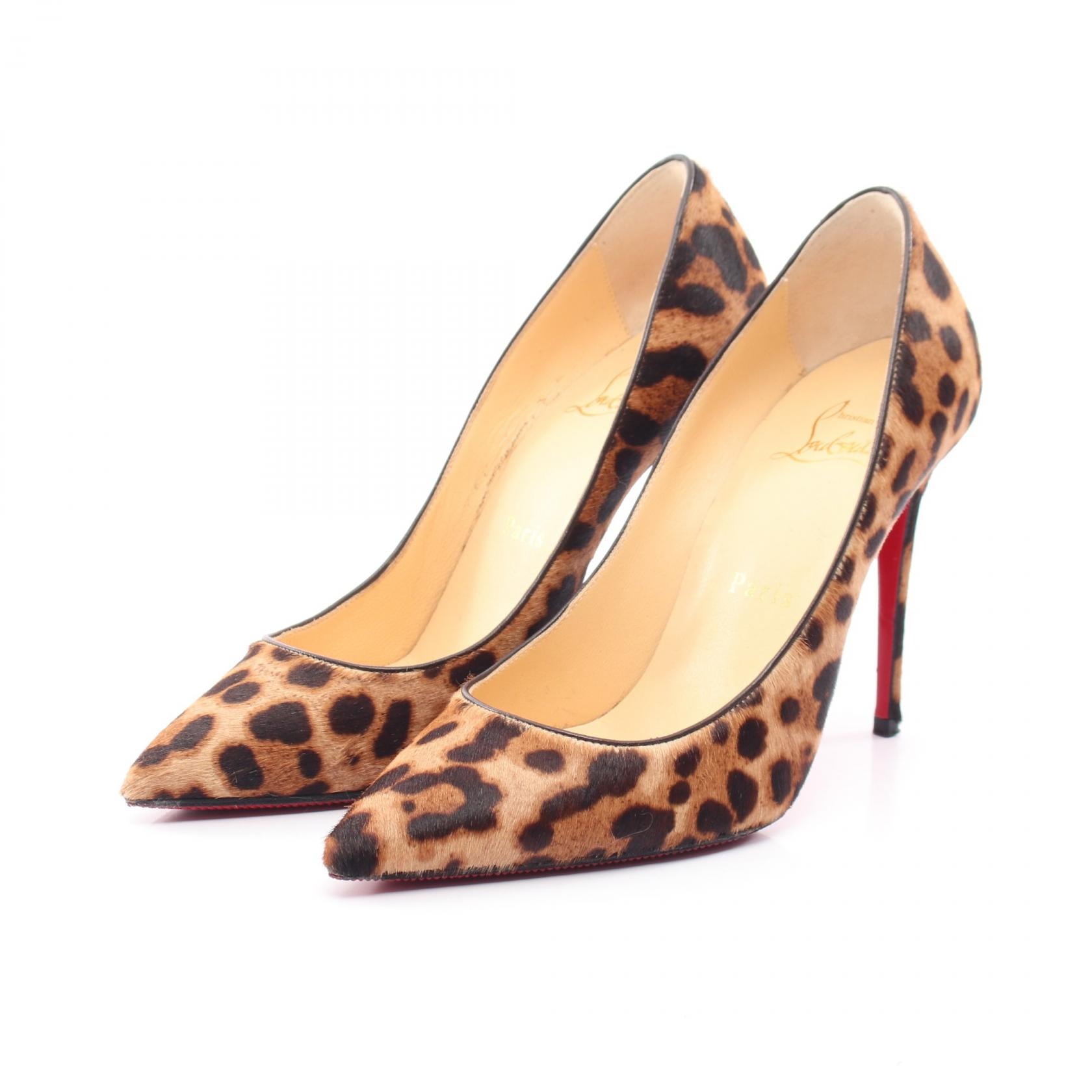 クリスチャンルブタン Christian Louboutin レオパード パンプス 靴 レザー レディース ベージュ系 / ブラウン系 【中古】