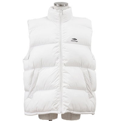 【新品同様】BALENCIAGA バレンシアガ ダウンベスト サイズ 44 メンズ 2023年製 スキーウェア ナイロン100% ダウンジャケット アウター タグ/ハンガー付属 ホワイト 白 イタリア製