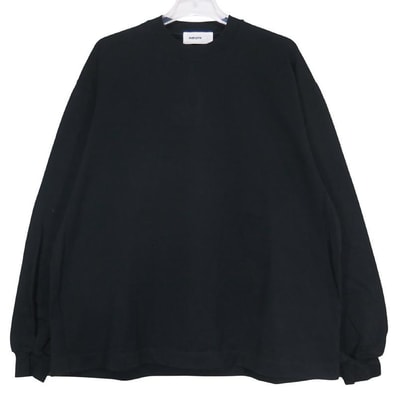 everyone エブリワン COTTON LONG SLEEVE T-SHIRT EV23-CS05 コットン ロングスリーブ Tシャツ ブラック ロンT カットソー 長袖 無地 サイズL
