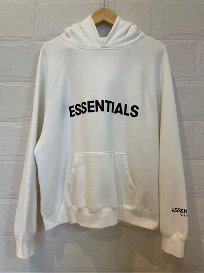 FEAR OF GOD ESSENTIALS 3D Silicon Applique Pullover Hoodie "White"