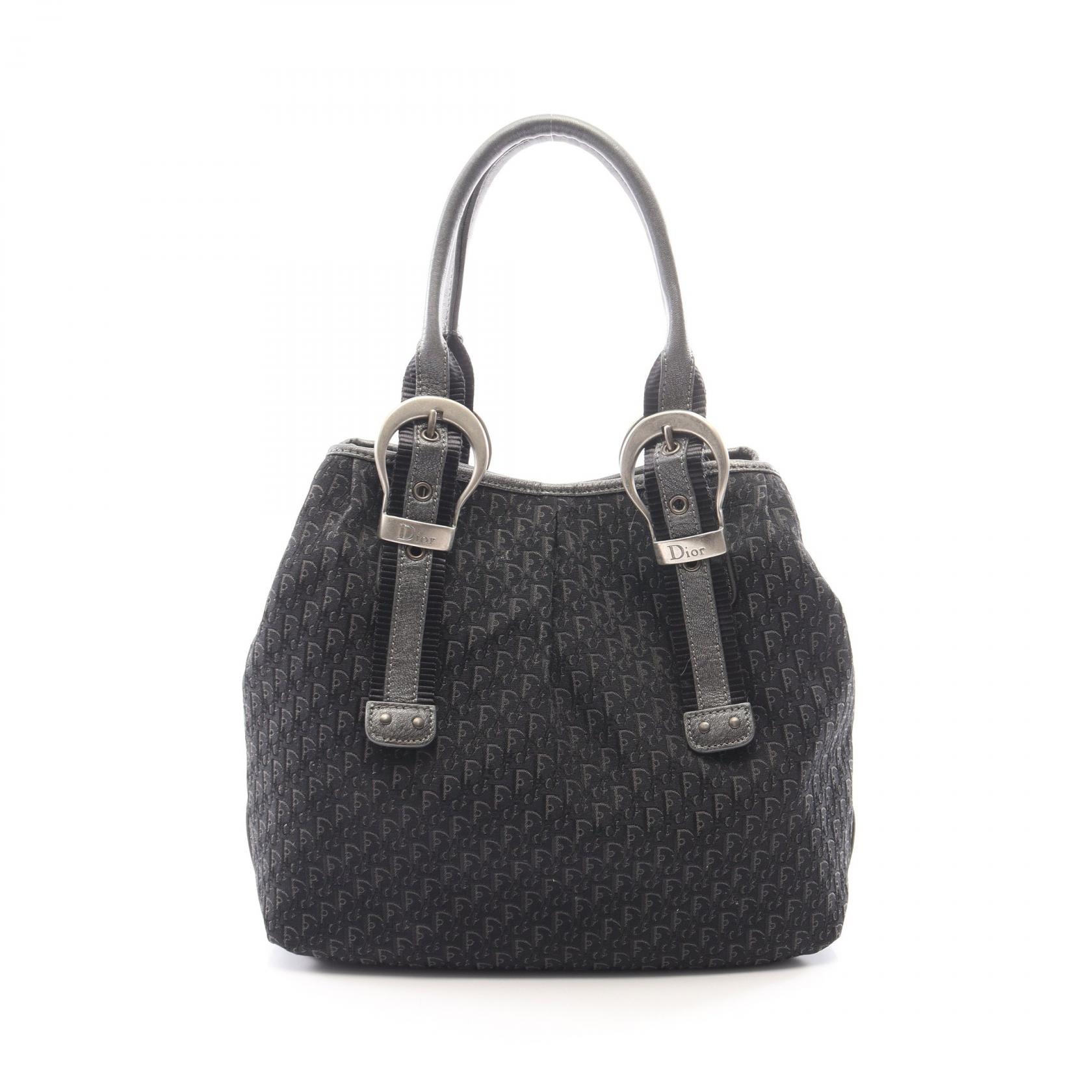 ディオール Dior トロッター トートバッグ バッグ キャンバス レザー レディース ブラック系 / グレー系 【中古】