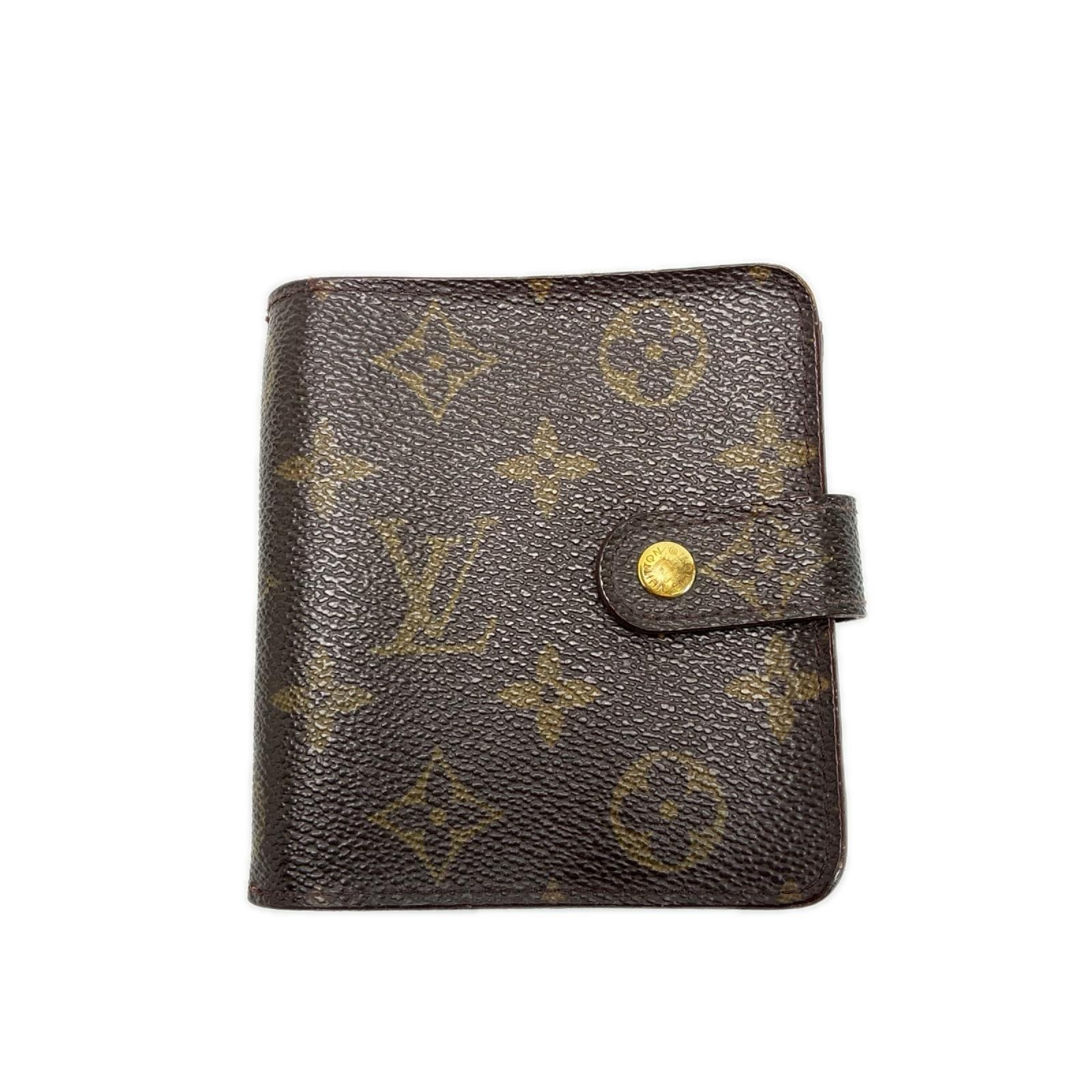 LOUIS VUITTON ルイヴィトン モノグラム コンパクトジップ M61667 ブラウン 2つ折り財布