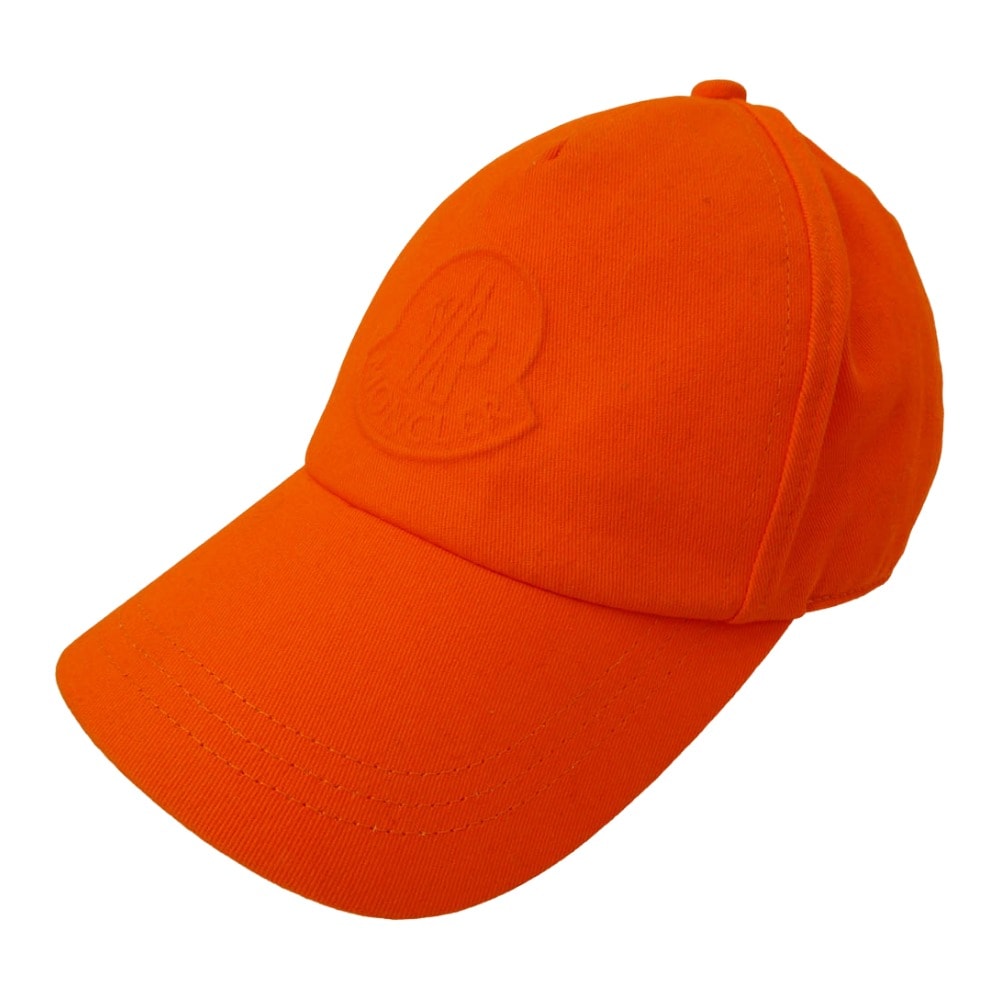 MONCLER モンクレール キャップ 23SS I19543B00005 Kids Logo Pattern Baseball Hat キッズ エンボス ロゴ ベースボール キャップ オレンジ系 S 50-52cm【中古】