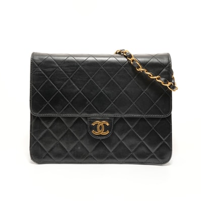 シャネル CHANEL 6番台 2000-2001 ラムスキン チェーンショルダー ショルダーバッグ【中古】