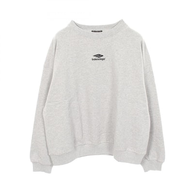 バレンシアガ BALENCIAGA ロゴ刺繍 スウェット 衣料品 トップス コットン メンズ レディース グレー系 【中古】