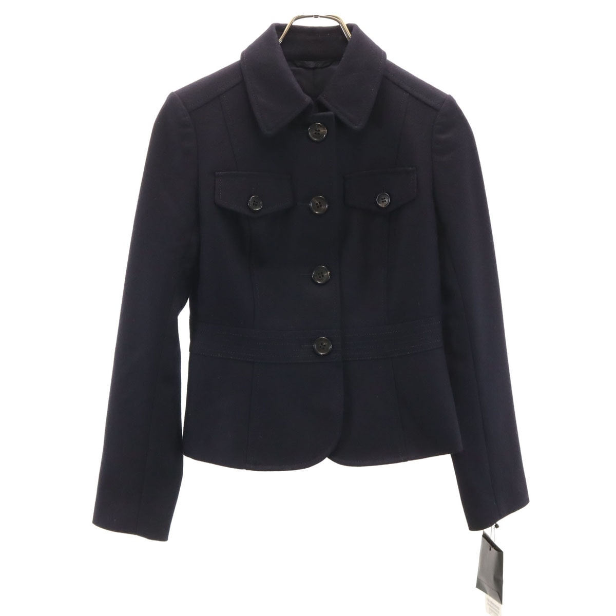未使用 BURBERRY LONDON バーバリーロンドン 日本製 ウールジャケット 36 ネイビー 三陽商会