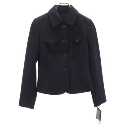 未使用 BURBERRY LONDON バーバリーロンドン 日本製 ウールジャケット 36 ネイビー 三陽商会