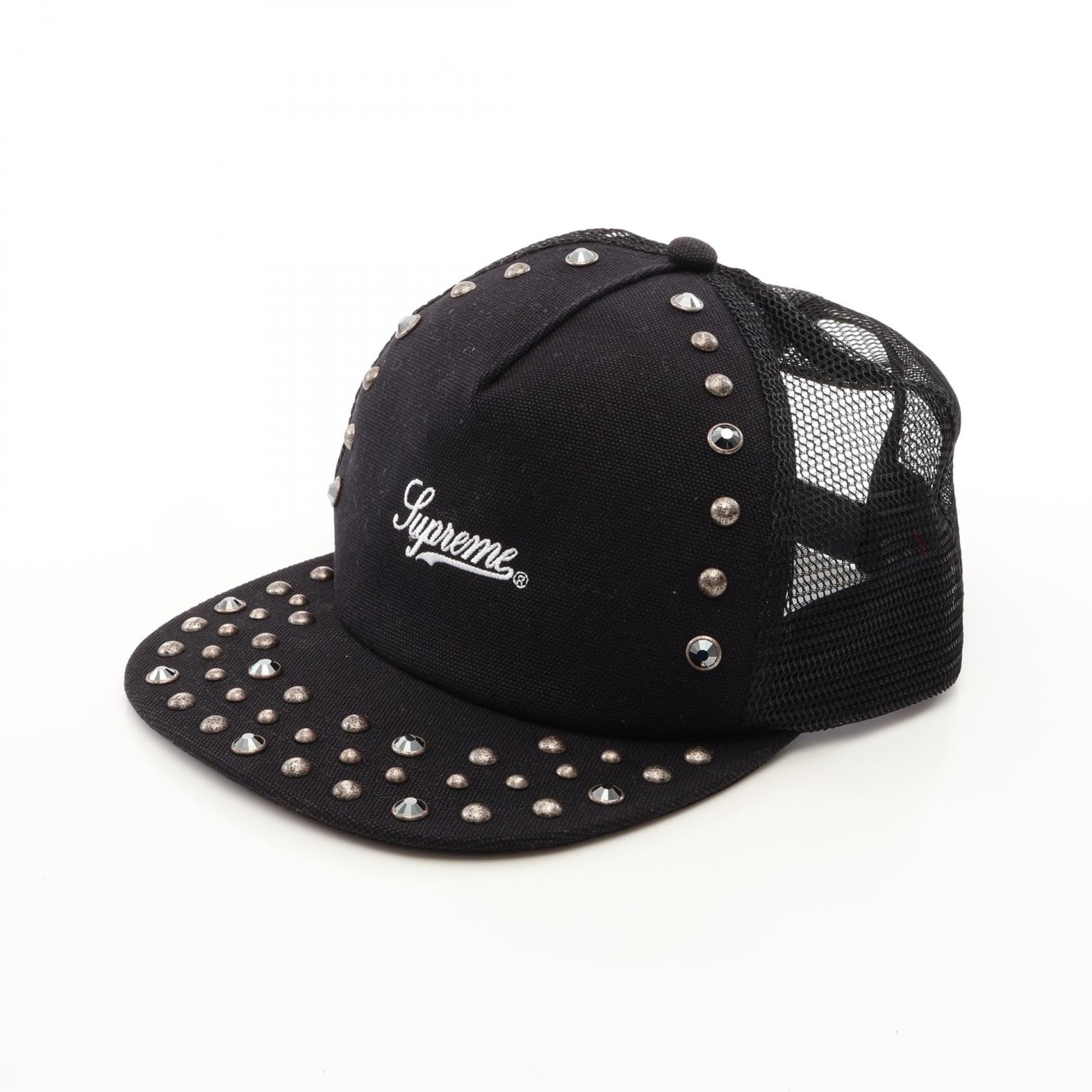 シュプリーム Supreme Supreme × B.BSIMON スタッズ付き キャップ 帽子 コットン メンズ ブラック系 【中古】