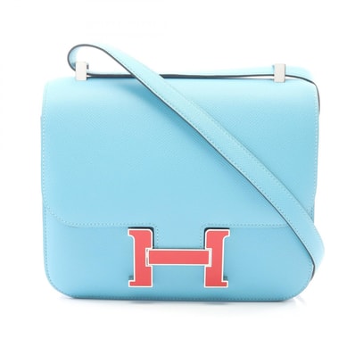エルメス HERMES コンスタンス3 24 ショルダーバッグ バッグ レザー ヴォーエプソン ヴォーエプソン ブルーノール D刻印(2019年製造) レディース ブルー系 【中古】