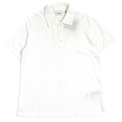 未使用品 バーバリー 半袖ポロシャツ ホワイト レディース L 8049382