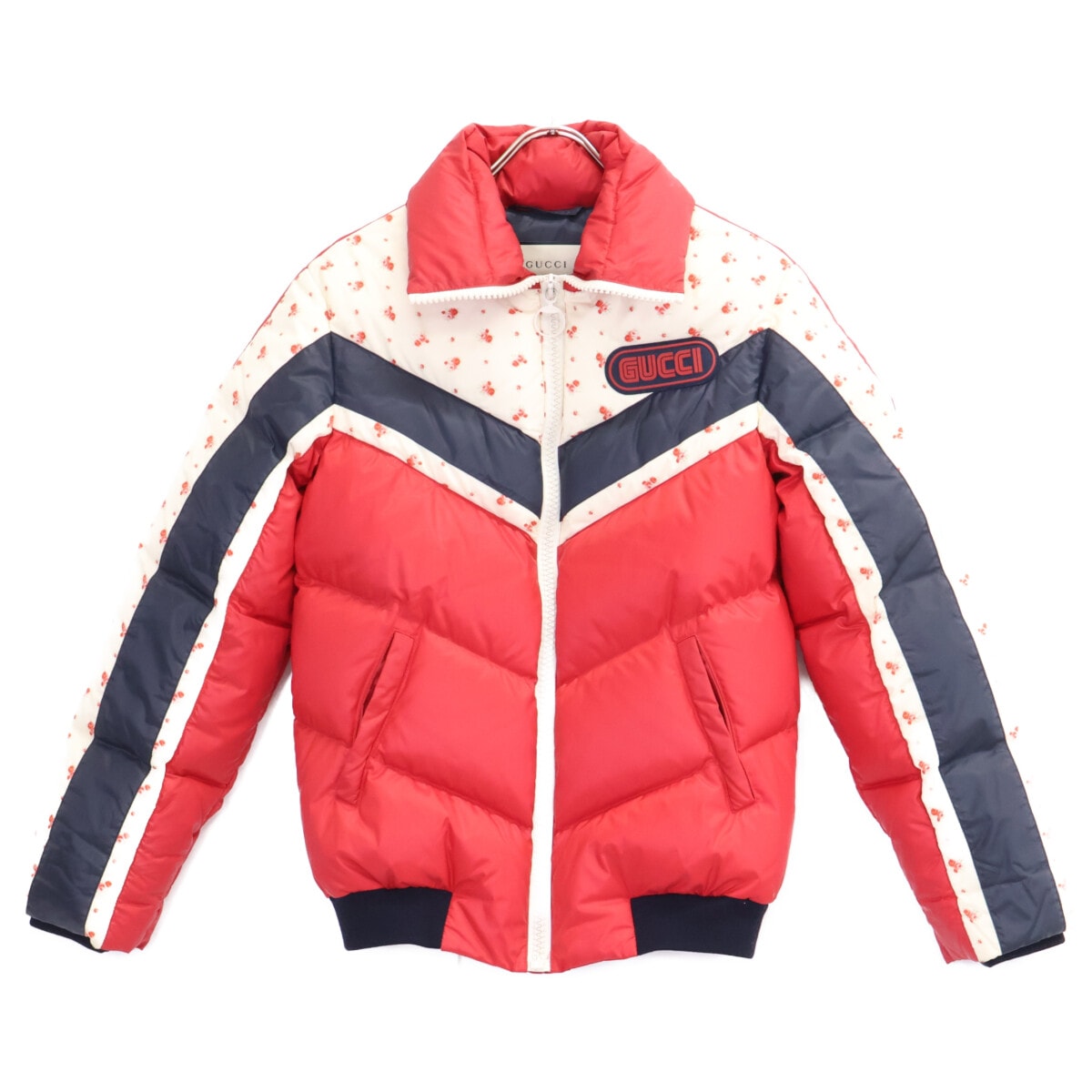 グッチ 517555 18年 レッド フローラルダウンジャケット 36
