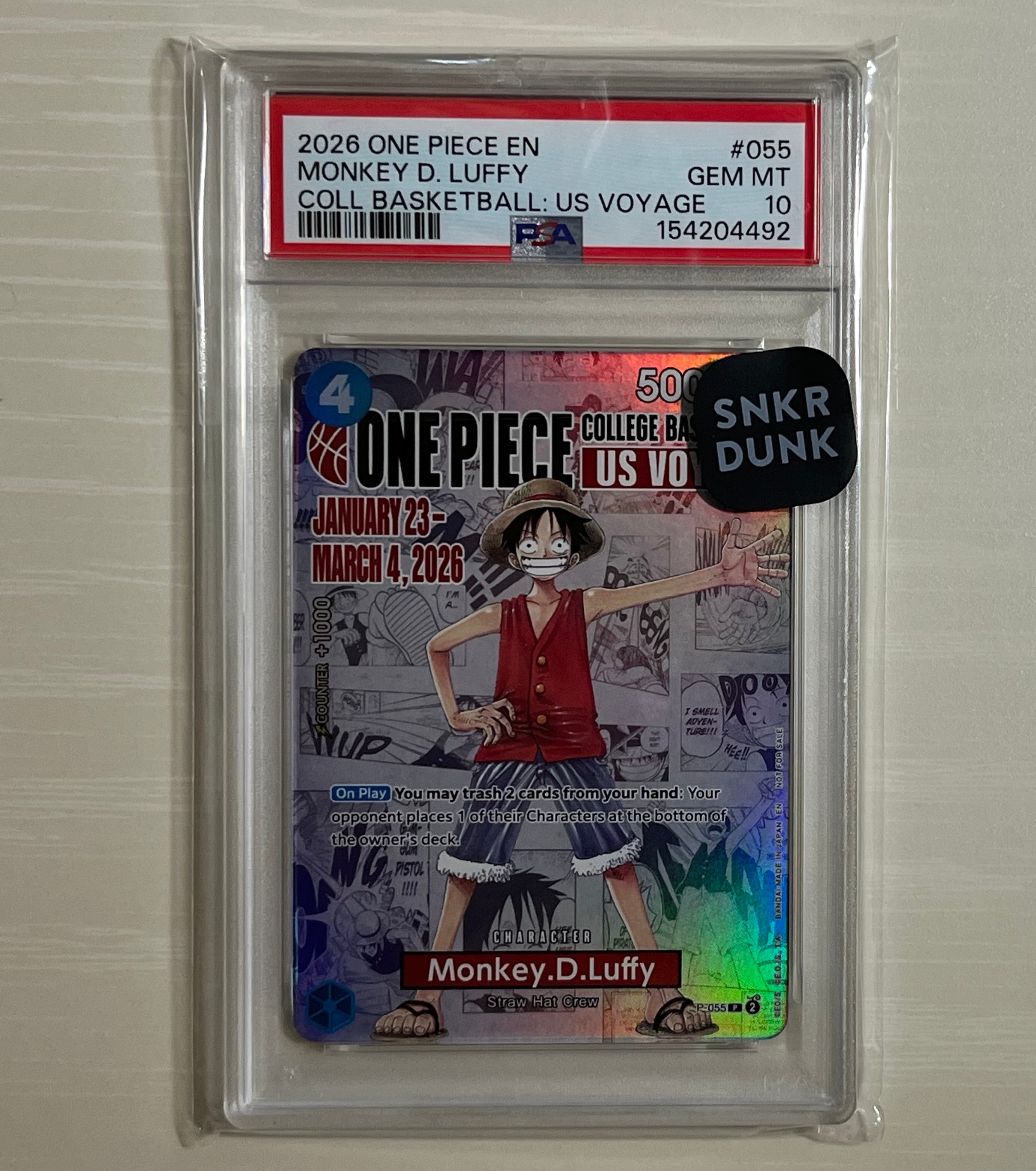 PSA9】モンキー・D・ルフィ：P (開封済) [P-055]【英語版
