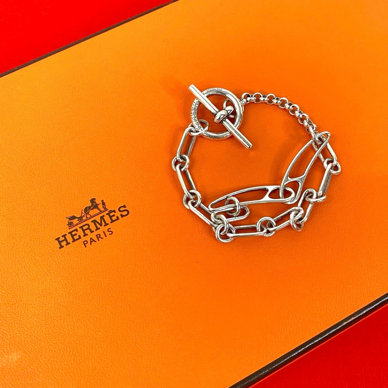 HERMES エルメス シェーヌダンクル パンク シルバー925 ブレスレット シルバー
 70227
