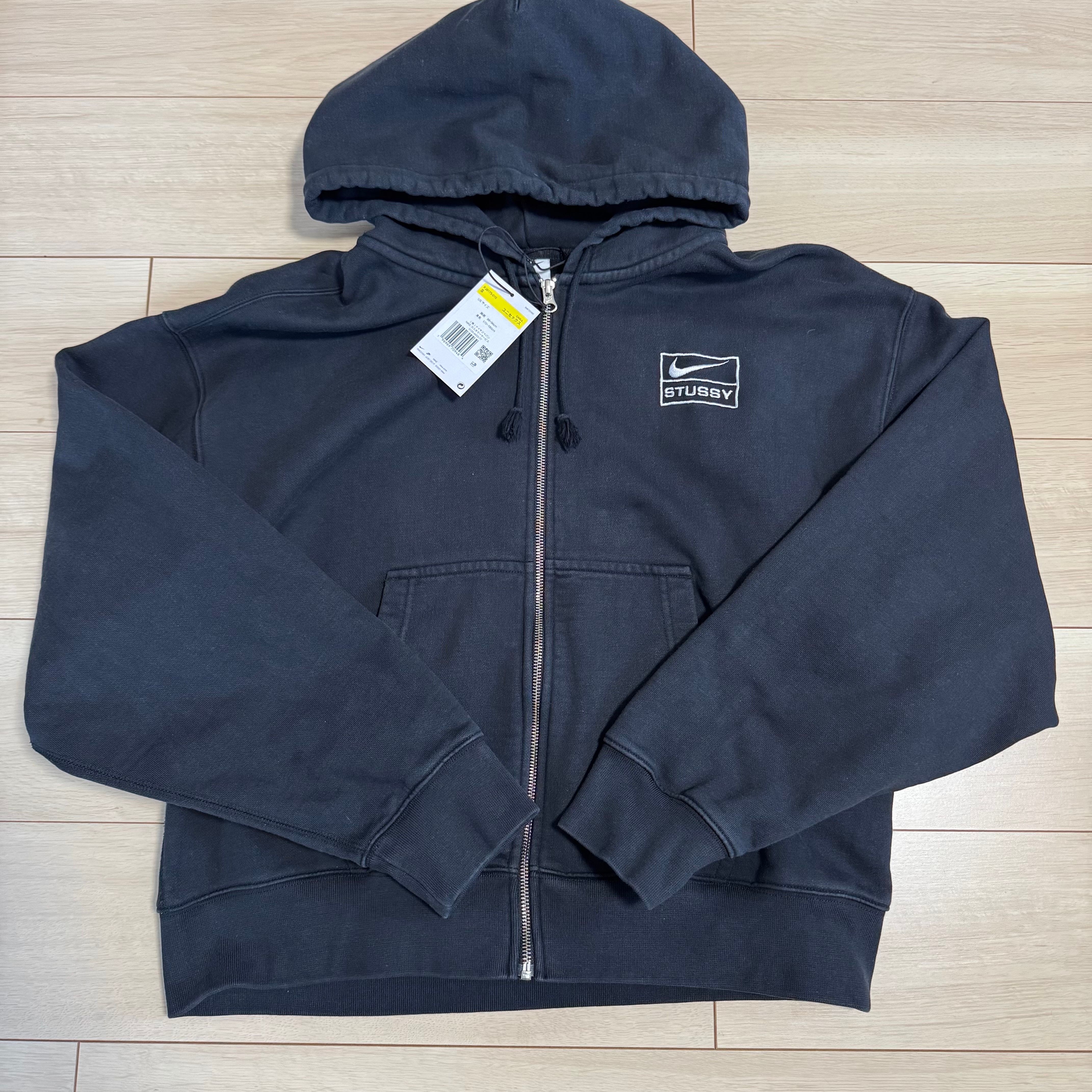 Stussy x Nike Stone Washed Fleece Zip Hoodie "Black" (US Size) FJ9175-010